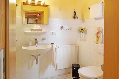Bad mit Dusche und WC